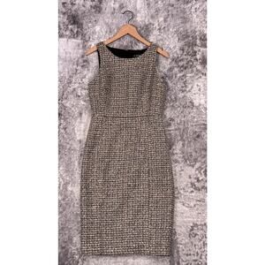 New J Crew Dress 6 Womens Collection Tinsel Tweed Sheath Knee Length Sleeveless